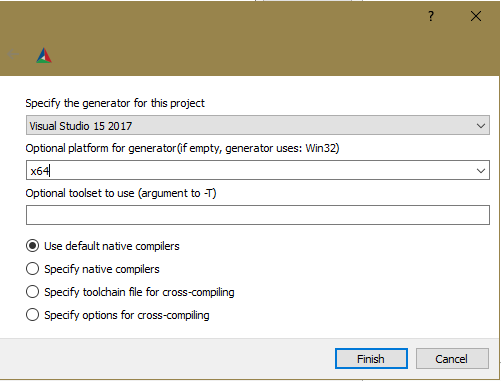 cmake - windows generator